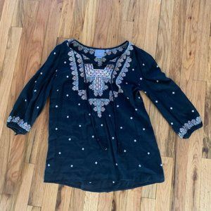 vanessa & virginia boho peasant style top size xs